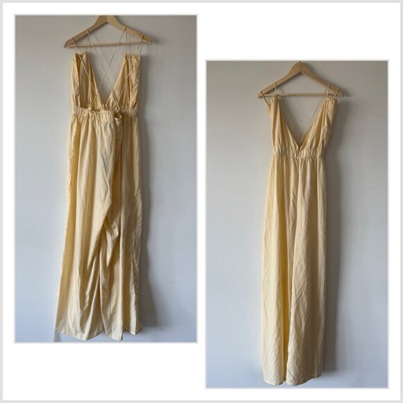 PRETTY LITTLE THING PLUS STRAPPY CROSS BACK DETAIL WIDE LEG JUMPSUIT SIZE 22 US - Picture 1 of 16